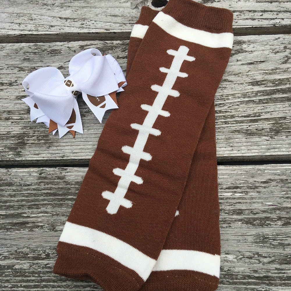 New Football Leg Warmers with Bow on Clip CUTE!